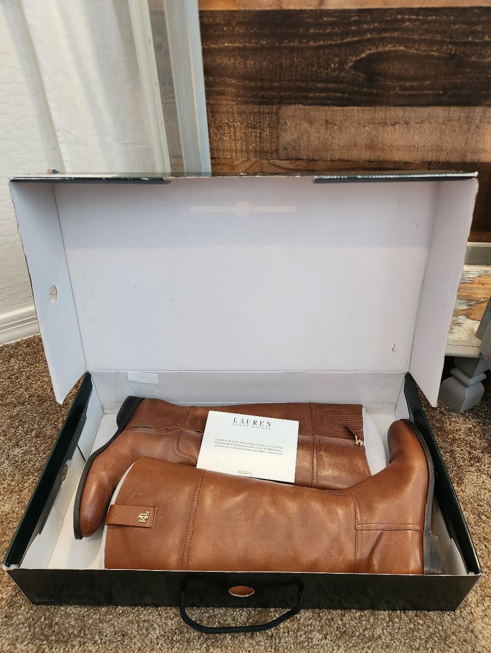 Lauren Ralph Lauren Women's Brown Leather Riding Boots - Picture 8 of 10